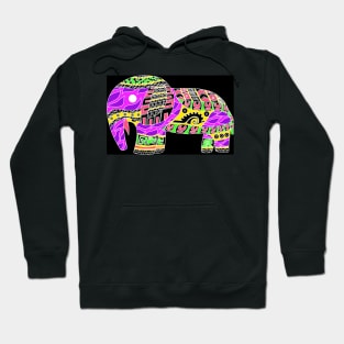 mexican totonac elephant in ecopop pattern arts Hoodie